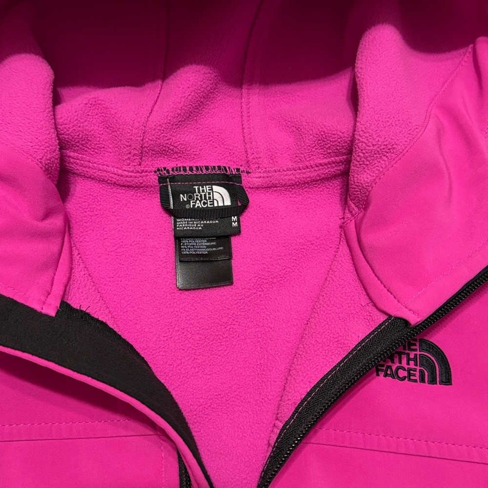 The North Face Pink Full Zip  Softshell Hoodie Jacket M - Picture 5 of 7